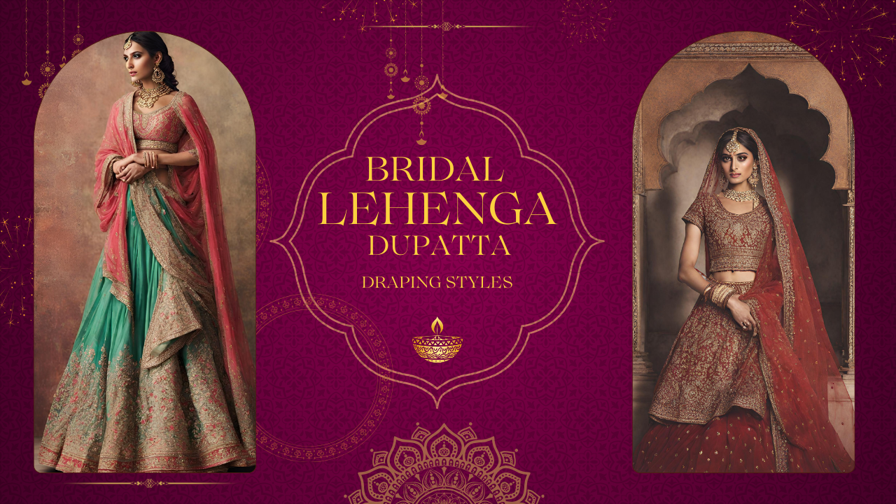 Trending Bridal Lehenga Dupatta Draping Styles
