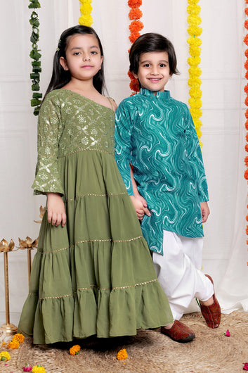 Stylish Brother And Sister Ethnic Combo Set