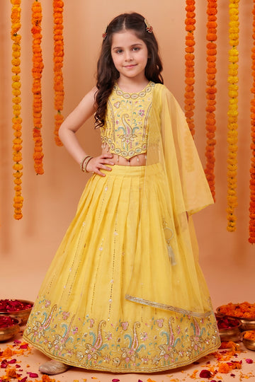 Baby Bead Embroidered Lehenga Choli Set for Kids Beautiful Traditional Indian Ethnic Wear