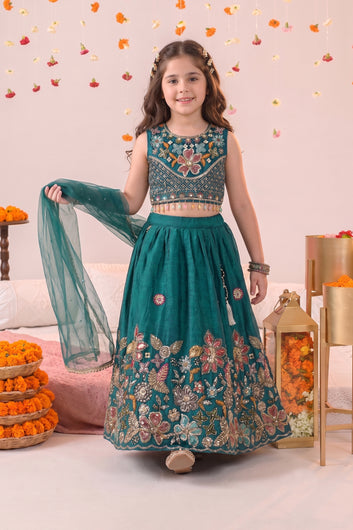 Baby Embroidered Lehenga Choli Set for Kids Beautiful Traditional Indian Ethnic Wear for Festival Celebration