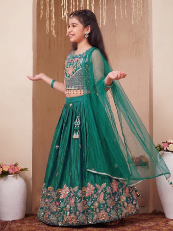 Girls Designer Lehenga Choli Set for Kids Beautiful Traditional Indian Ethnic Wear for Wedding, Festival and Celebration