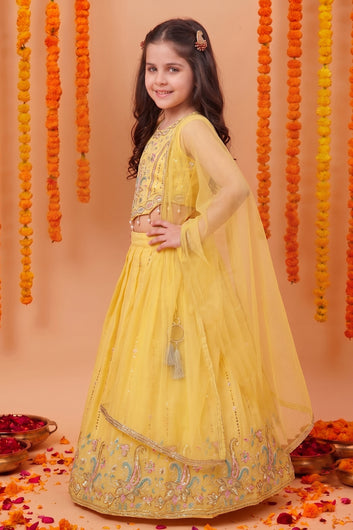 Baby Bead Embroidered Lehenga Choli Set for Kids Beautiful Traditional Indian Ethnic Wear