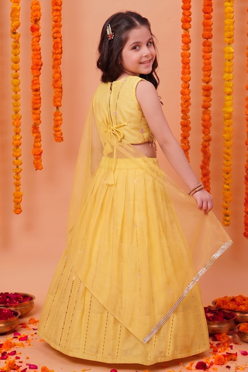 Baby Bead Embroidered Lehenga Choli Set for Kids Beautiful Traditional Indian Ethnic Wear