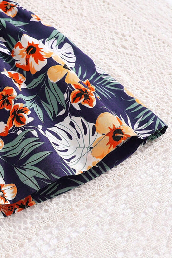 Baby Girl's Black Rib Lycra Abstact Printed Fit & Flare Dress