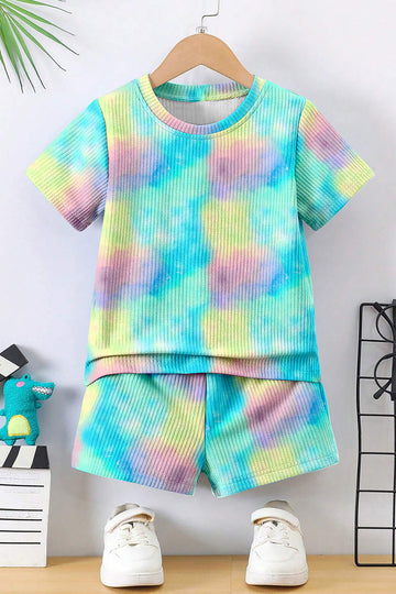 Boys Multicolor Lycra Blend Printed Clothing Set