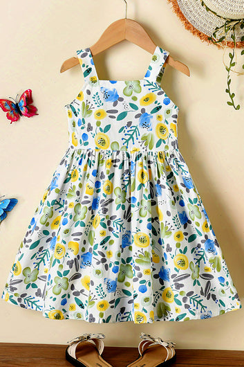 Baby Girl's Multicolor cotton Bland Floral Printed Fit & Flare Casual Dress