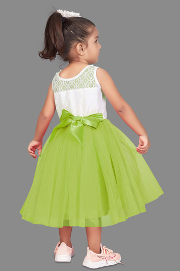 Baby Girl’s Mesh Style Flared Midi Party Dress/Frock