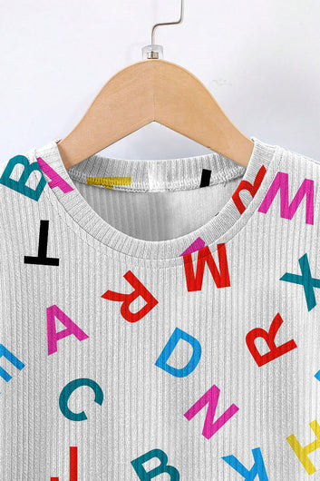 Boys White Lycra Blend Printed T-shirt and Short Clothing Set