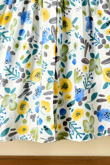 Baby Girl's Multicolor cotton Bland Floral Printed Fit & Flare Casual Dress