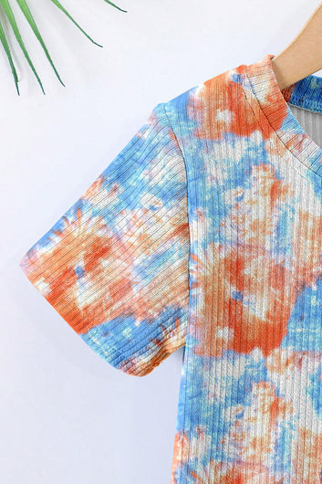 Boys Light Blue Lycra Blend Printed T-shirt and Short Clothing Set