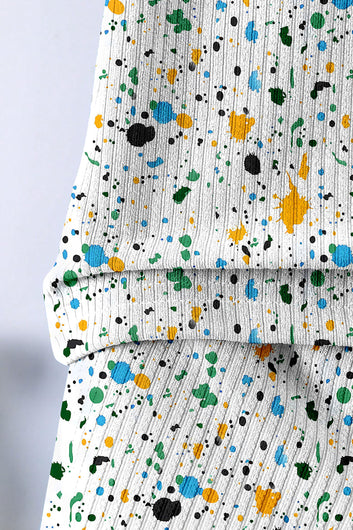 Boys White Lycra Blend Printed T-shirt and Short Clothing Set