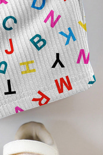 Boys White Lycra Blend Printed T-shirt and Short Clothing Set