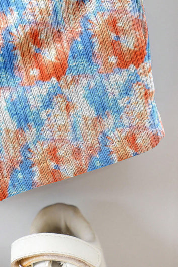 Boys Light Blue Lycra Blend Printed T-shirt and Short Clothing Set