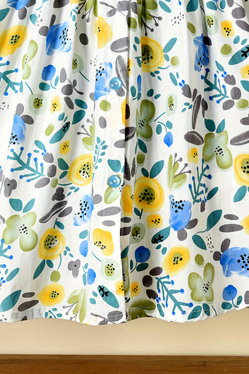 Baby Girl's Multicolor cotton Bland Floral Printed Fit & Flare Casual Dress