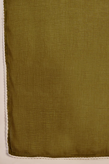 Womens Off White Cotton Printed Kurta Pant With Dupatta Set