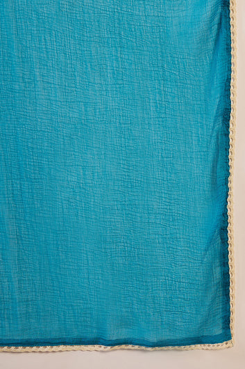 Womens Multi Color Cotton Printed Kurta Pant With Dupatta Set