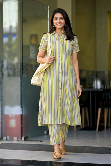 Women’s Multicolour Cotton Printed Kurta Palazzo Set