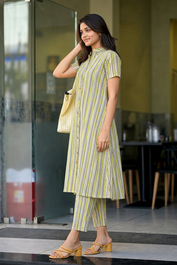 Women’s Multicolour Cotton Printed Kurta Palazzo Set