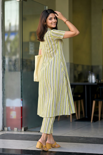Women’s Multicolour Cotton Printed Kurta Palazzo Set