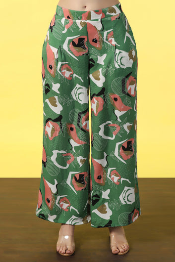 Womens Mehendi Cotton Blend Abstract Printed co-ord Sets