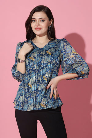 Women's Georgette Floral Printed Top