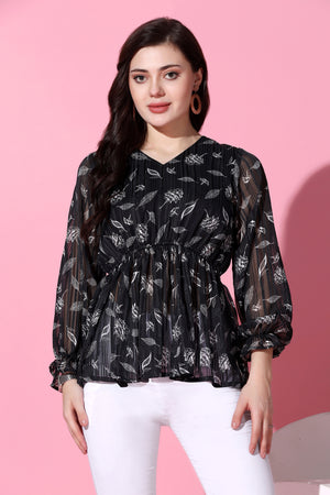 Women's Georgette Floral Printed Top