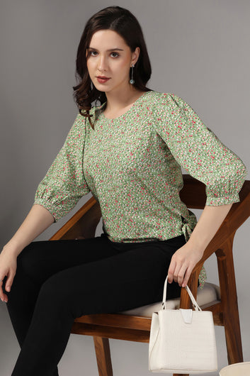 Womens Pista All-Over Floral Printed Regular Top
