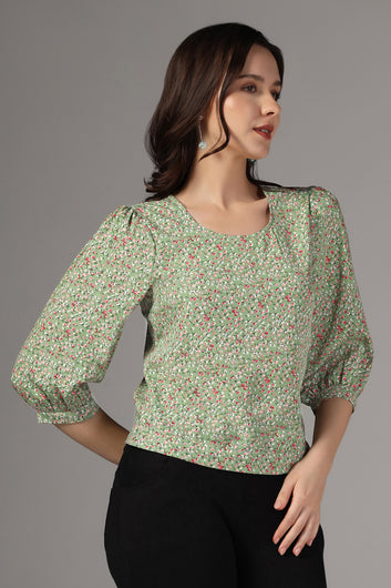 Womens Pista All-Over Floral Printed Regular Top