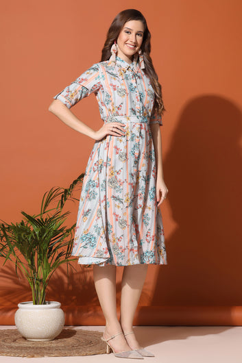 Women’s BSY Polyester Multicolor Floral Print Dresses