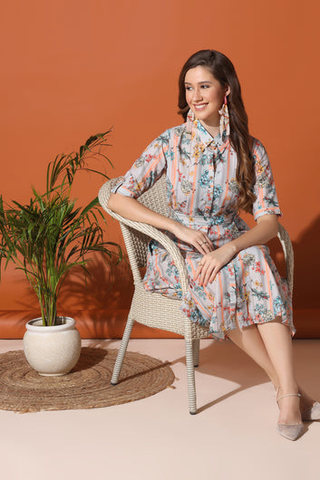 Women’s BSY Polyester Multicolor Floral Print Dresses
