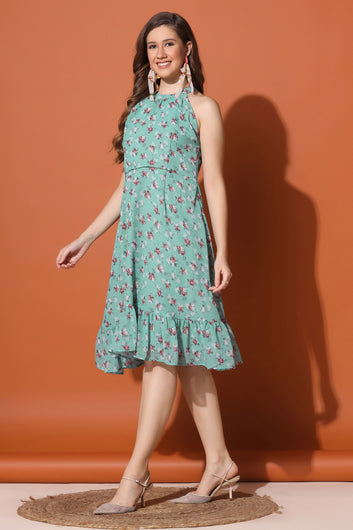 Women’s Georgette Rama A-Line Floral Print Dresses