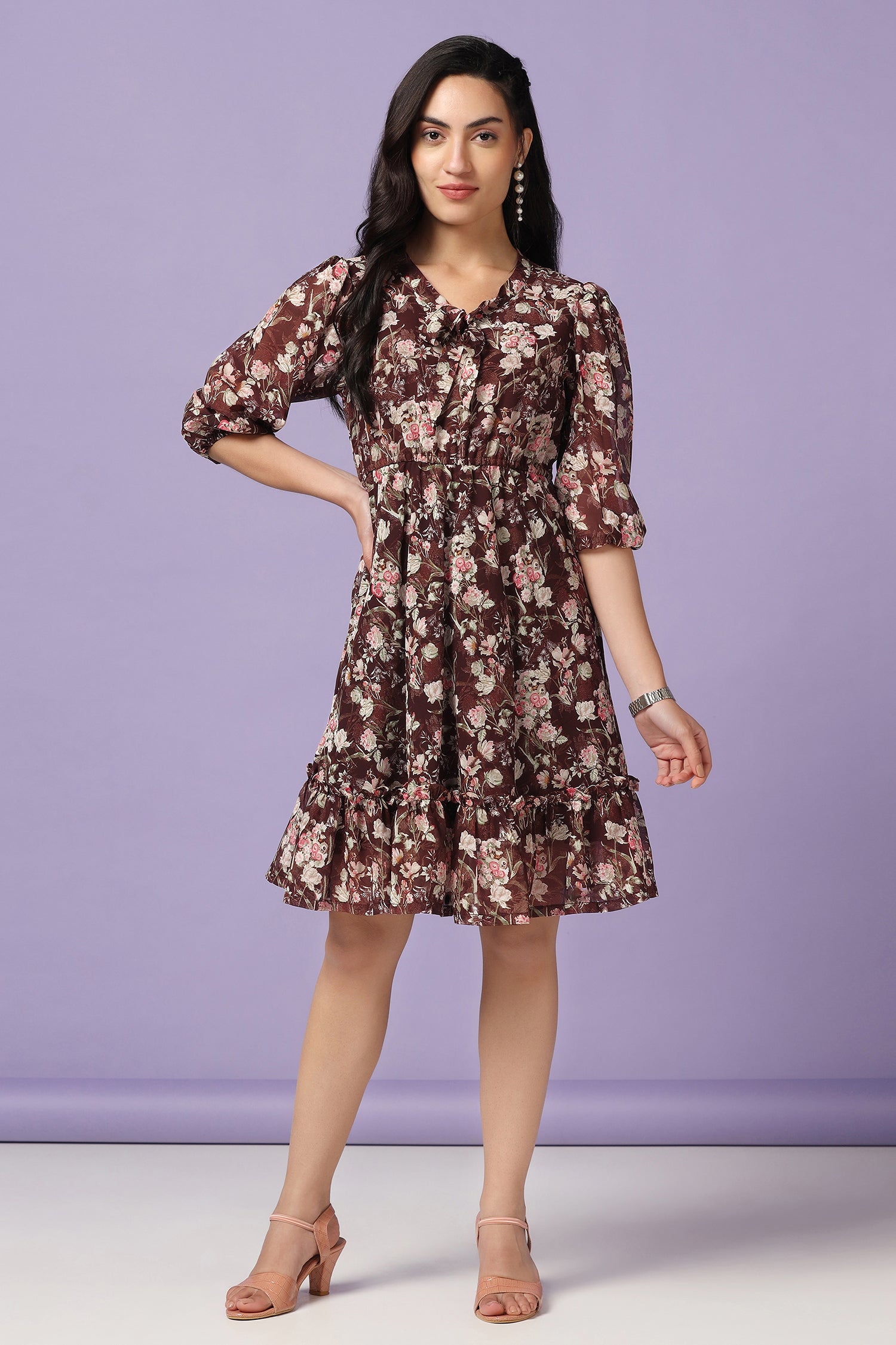 Buy online Women's Fit & Flare Floral Dress from western wear for Women by  Vredevogel for ₹599 at 74% off | 2024 Limeroad.com