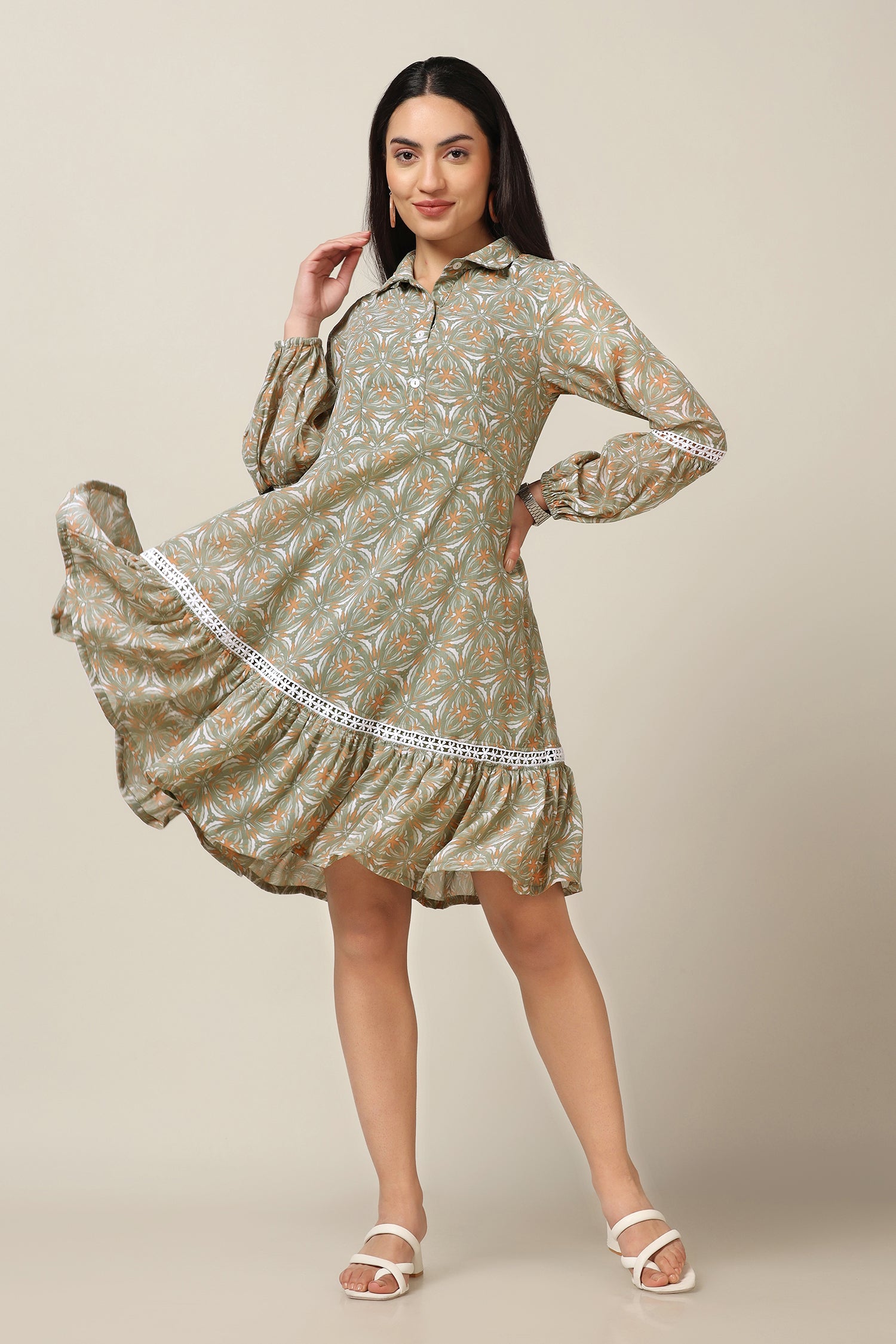 Medium Womens Knee Length One Piece Flare Dress, 3/4th Sleeves, Fancy at Rs  325/piece in Bharatpur