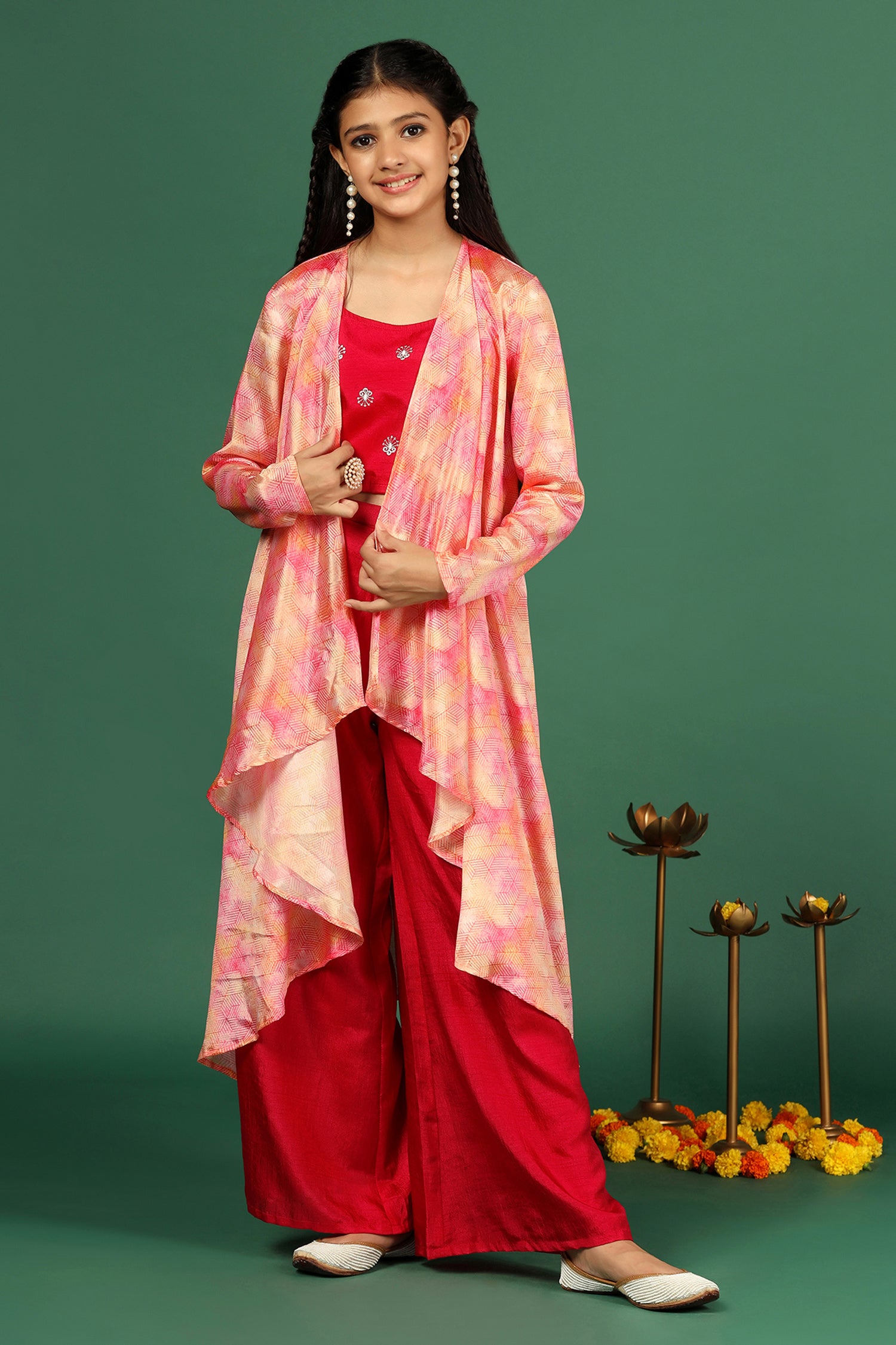 Shop Online Palazzo Suits Orange & Navy Blue Front Slit Salwar Suit – Lady  India