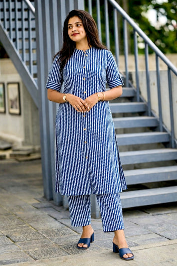 Women’s Multicolour Cotton Printed Kurta Palazzo Set