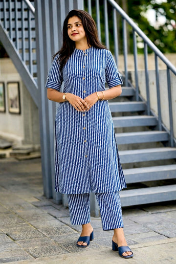 Women’s Multicolour Cotton Printed Kurta Palazzo Set