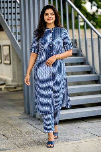 Women’s Multicolour Cotton Printed Kurta Palazzo Set