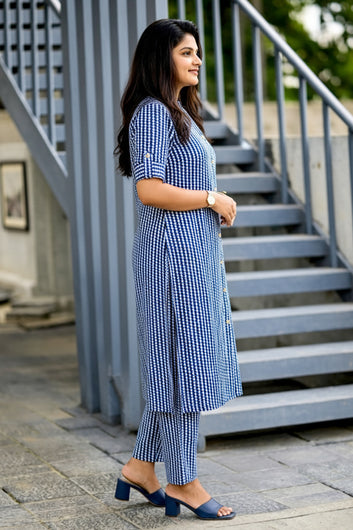 Women’s Multicolour Cotton Printed Kurta Palazzo Set