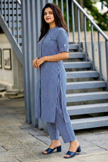 Women’s Multicolour Cotton Printed Kurta Palazzo Set