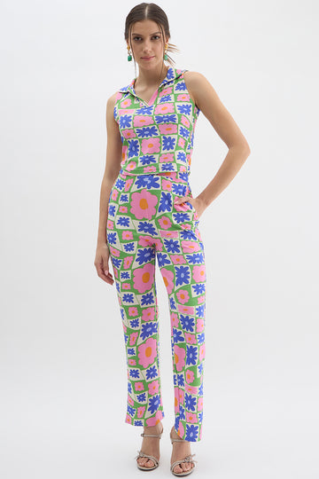 Women's Multicolor Cotton Blend Floral printed Co-ords