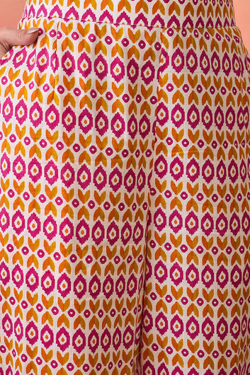 Womens MultiColor Cotton Printed Kurta Pant With Dupatta Set