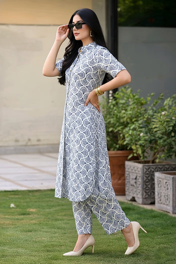 Women’s Multicolour Cotton Printed Kurta Palazzo Set