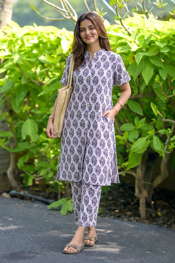 Women’s Multicolour Cotton Printed Kurta Palazzo Set