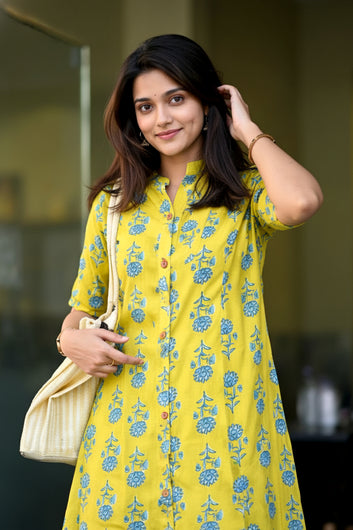 Women’s Multicolour Cotton Printed Kurta Palazzo Set