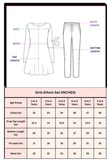 Girls Chickoo Silk Blend Embroidered Crop Top and Palazzo With Dupatta Set For Festive Outfit