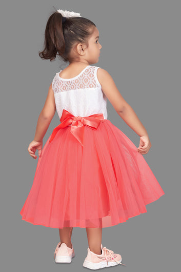 Baby Girl’s Mesh Style Flared Midi Party Dress/Frock