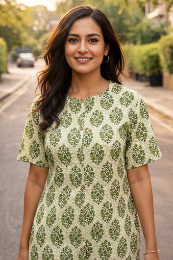 Women’s Multicolour Cotton Printed Kurta Palazzo Set