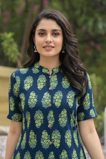 Women’s Multicolour Cotton Printed Kurta Palazzo Set