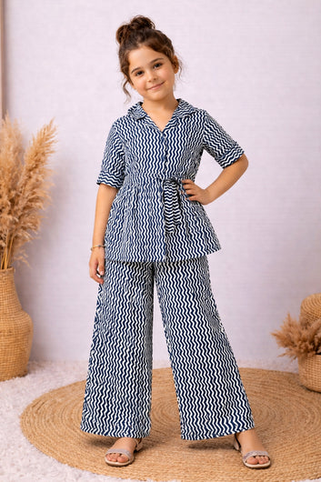 Girl's Multicolor Cotton Blend Printed Co-ord Set