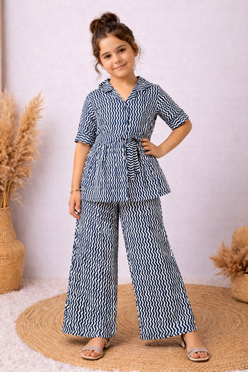 Girl's Multicolor Cotton Blend Printed Co-ord Set